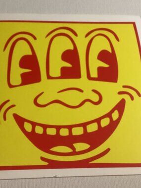 Keith Haring, Smile, Unique Yellow Postcard,